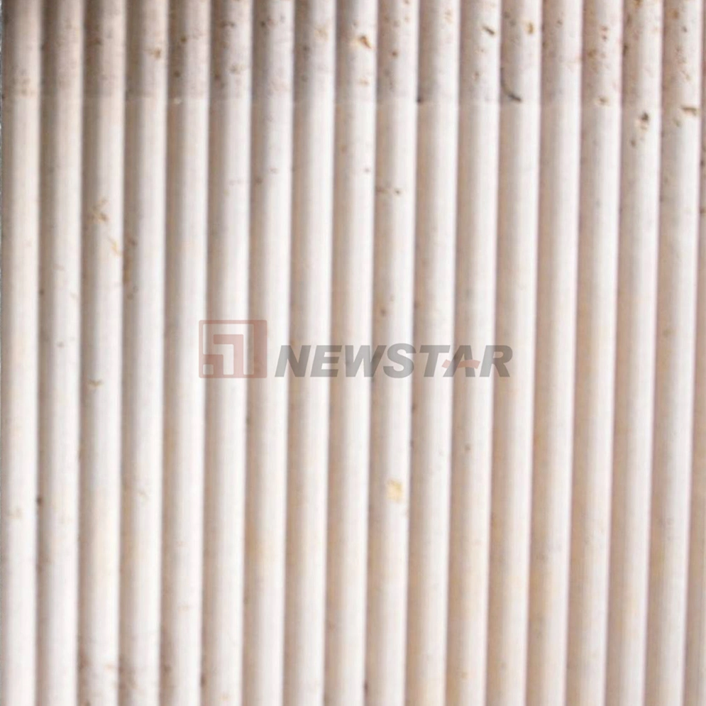 Newstar Custom Marble Concave Tiles 3D Natural Stone Flute Marble Tiles for Wall Applications