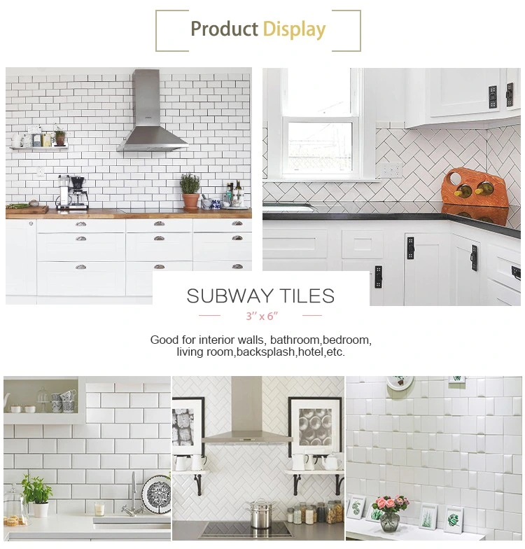 100X200mm Subway Tiles off-White Pure White Wall Tiles for Interior Wall Deocration Metro Tiles