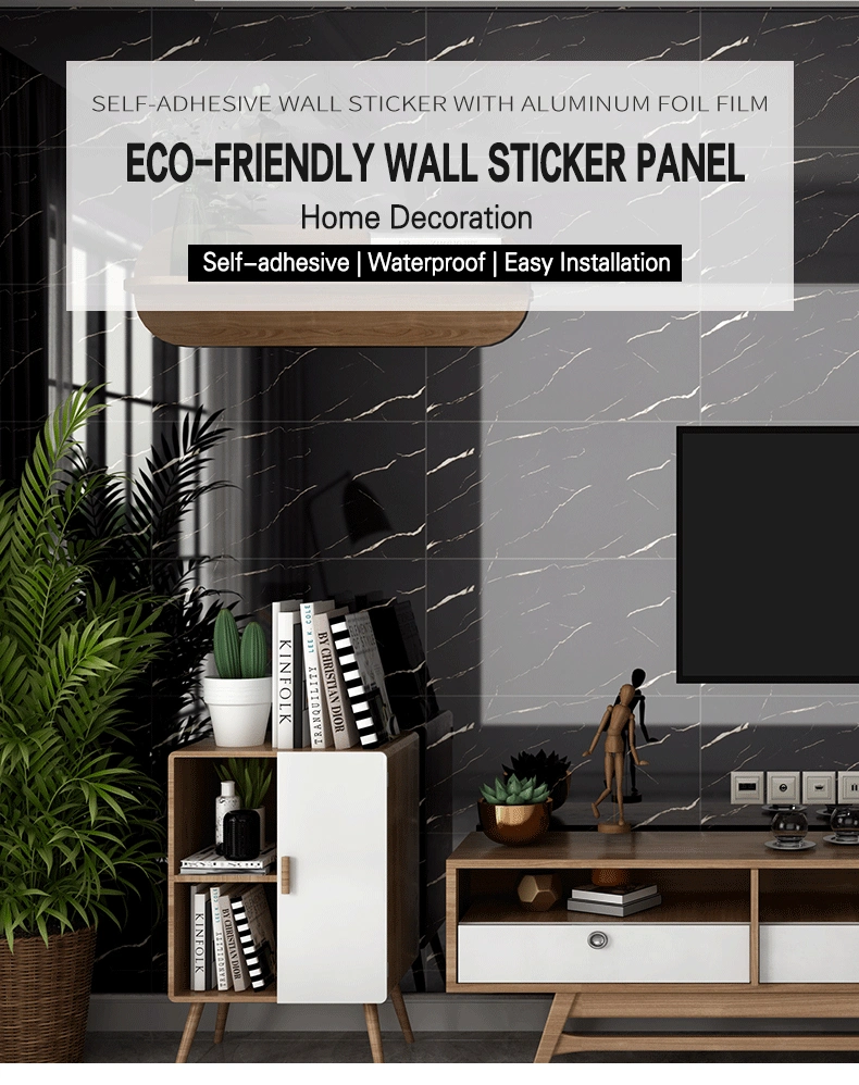 Competitive Price Waterproof 3D Plastic PVC Vinyl Self Adhesive Stick on Wall Tiles