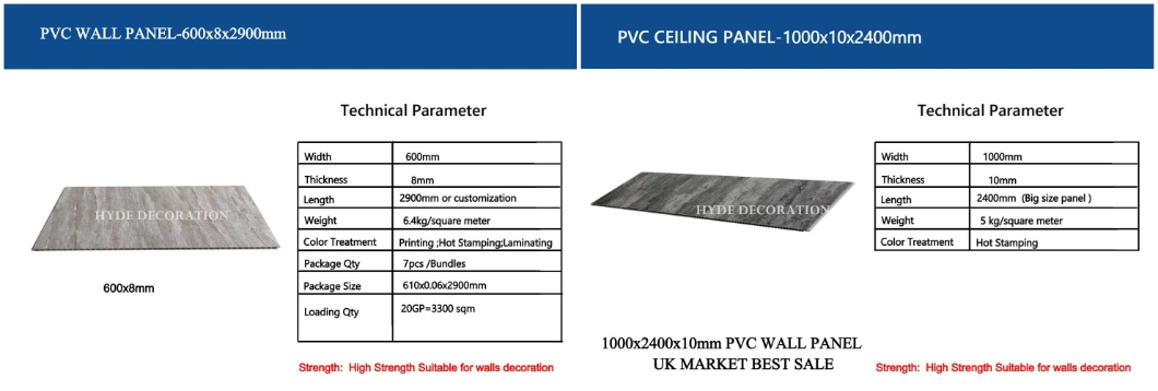 Tongue &amp; Groove PVC Wall Panels 2400X1000X10mm Large Shower Wet Wall Cladding Panel