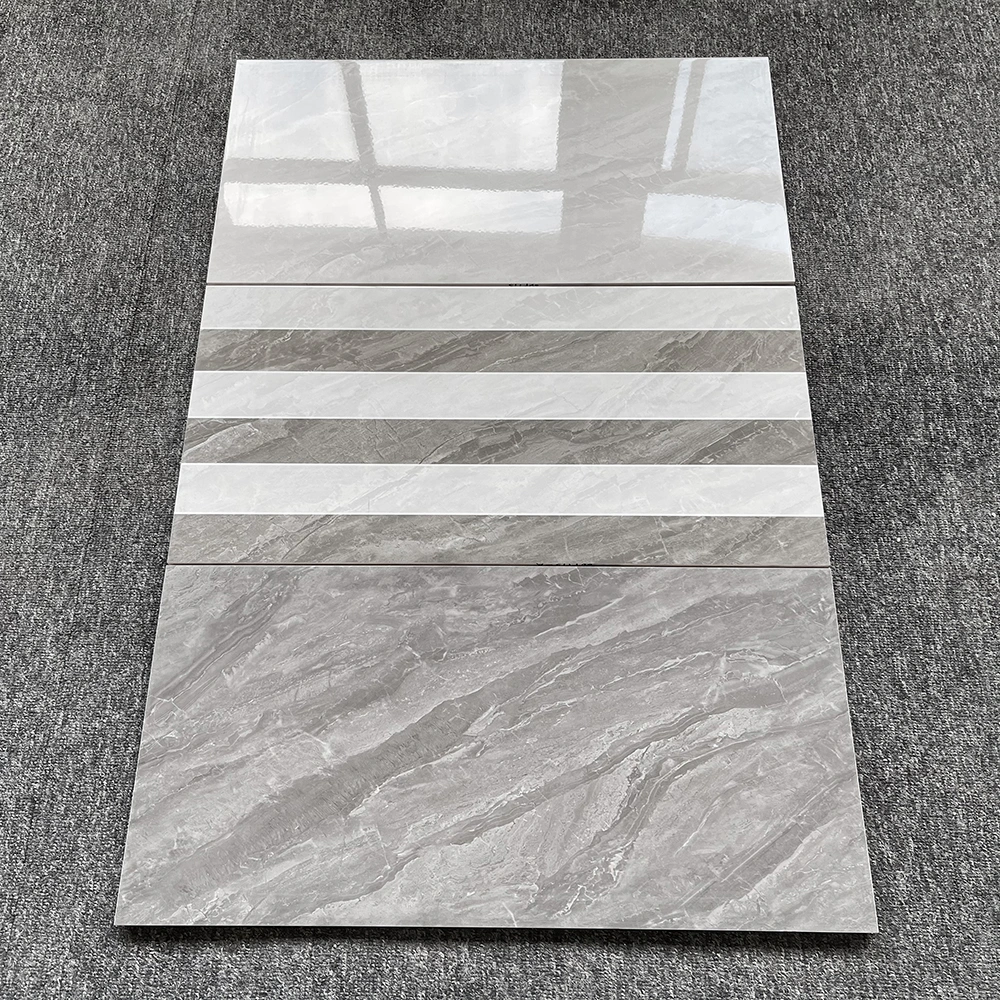 Grey Modern Designs Polished Glazed White Marble Ceramic Wall Tiles Bathroom