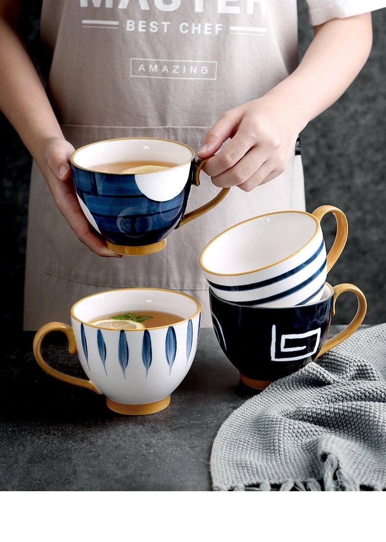 Fashion Sturdy Stoneware Breakfast for Everyday Use Crisp with Lovely Japanese Coffee Cup