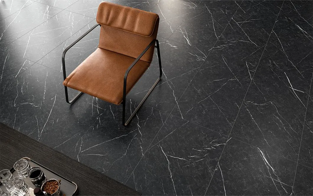 24X24&quot; Dark Grey Marble Style Soft Gloss Kitchen Floor Tile