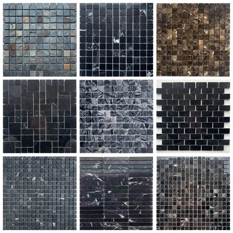 Custom Natural Marble Mosaic Stone Kitchen Backsplash Bathroom Mixed Floor Tiles Background Wall Square Mosaic Tiles