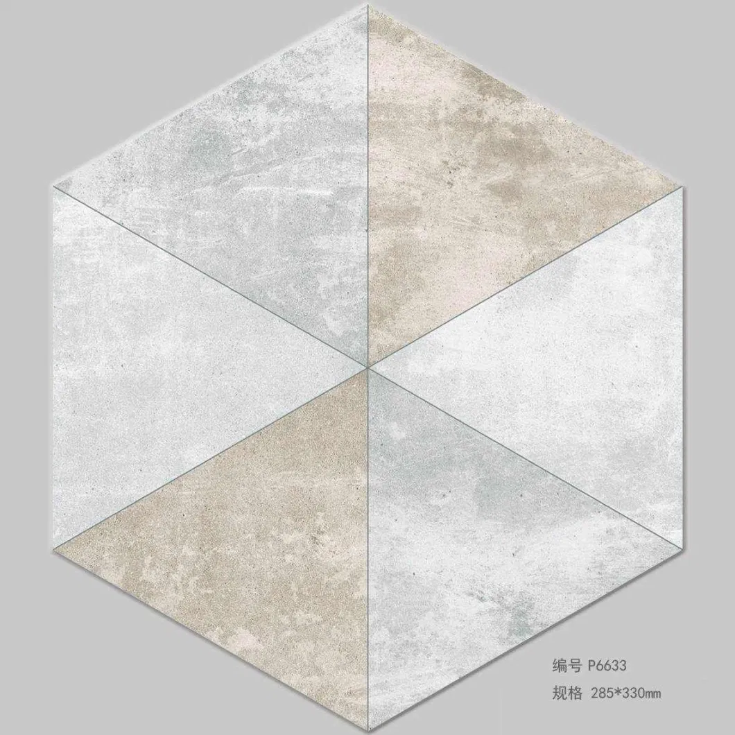 Art Ceramic Hexagonal Tiles for Bathroom Floor and Wall