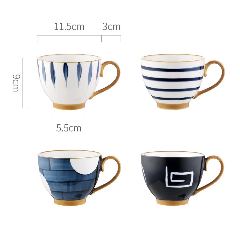 Fashion Sturdy Stoneware Breakfast for Everyday Use Crisp with Lovely Japanese Coffee Cup