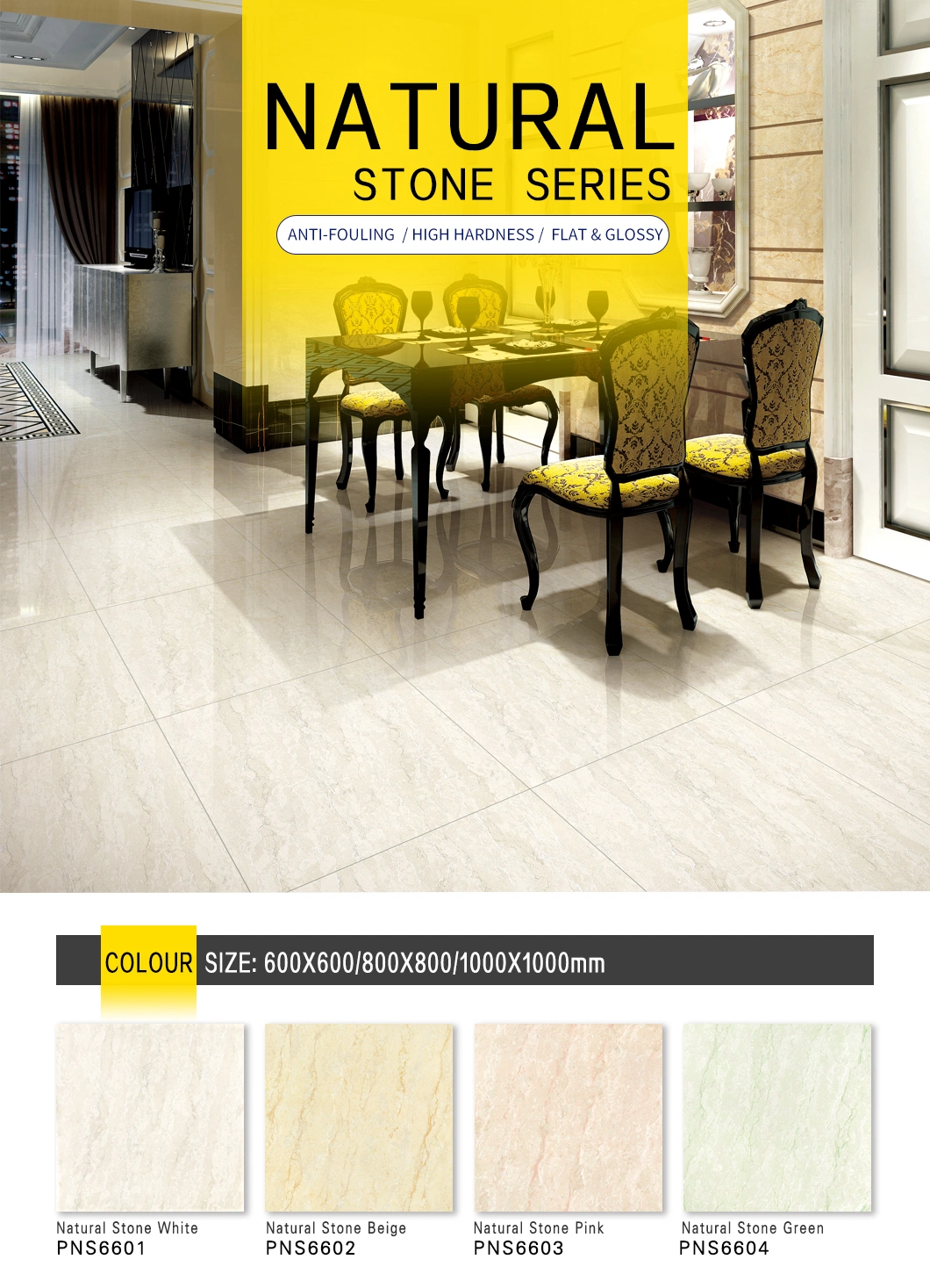 Natural Stone Series Acid-Resistant Polished Porcelain Tiles 24X24 36X36 Inches Floor Tiles