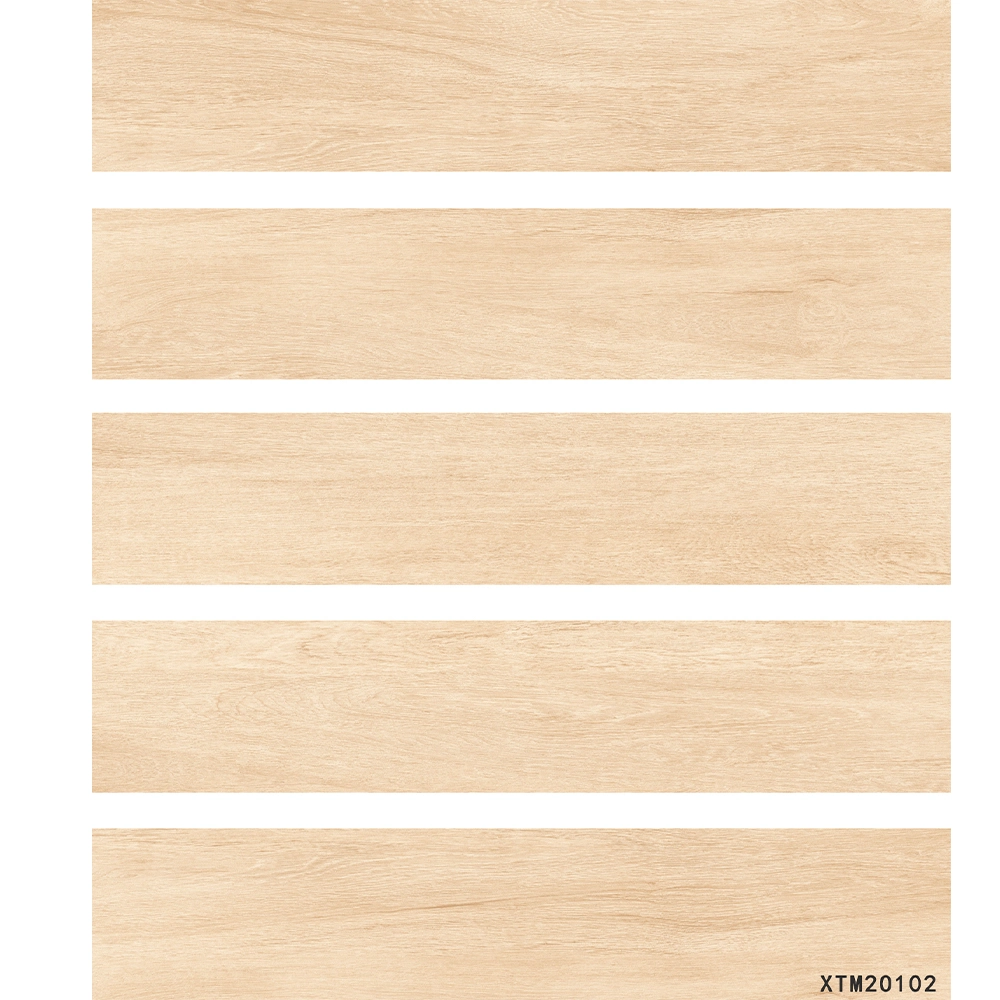 Woodgrain Finish Ceramic Floor Tile Water Resistance Slip-Resistant Porcelain Flooring