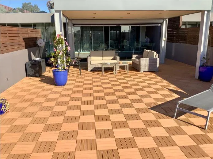 UV Resistance Garden 300X300mm Interlocking Grooved DIY Decking WPC Terrace Tiles