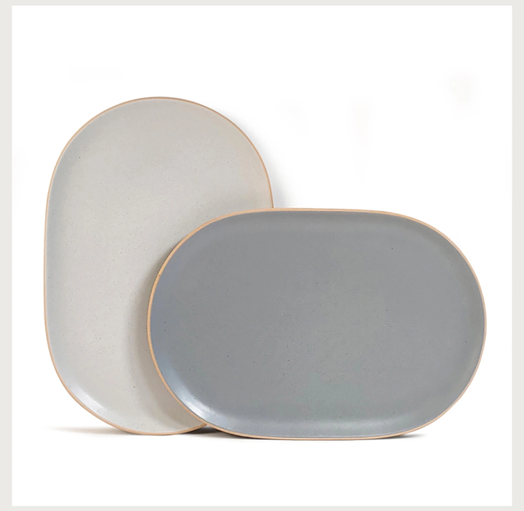 Nordic Western Plate Ceramic Steak Plates Ceramic Cutlery Plate Set