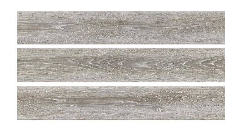 Grey Wooden Grain Glazed Ceramic Floor Tile for Living Room and Dining Room