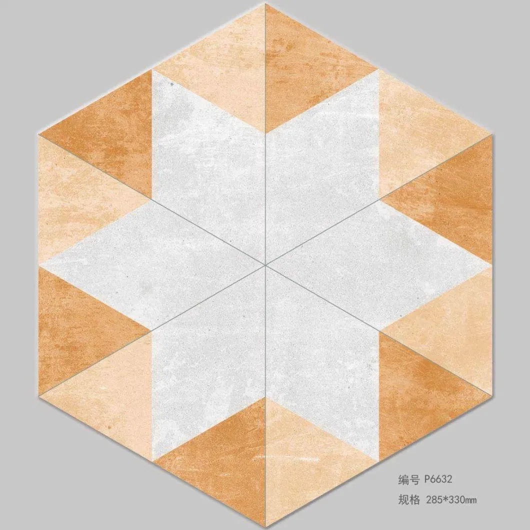 Art Ceramic Hexagonal Tiles for Bathroom Floor and Wall