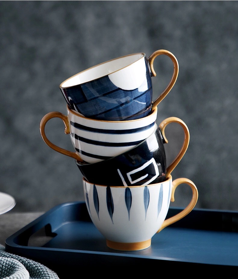 Fashion Sturdy Stoneware Breakfast for Everyday Use Crisp with Lovely Japanese Coffee Cup