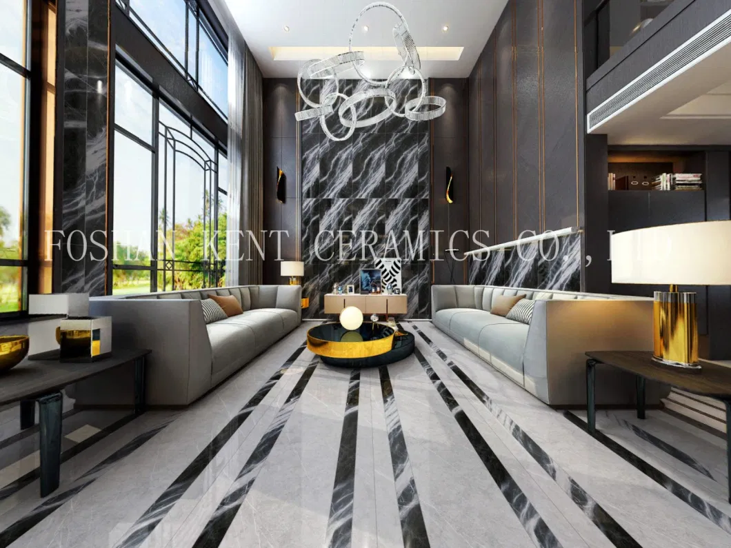 Full Body Marble Big Size 750*1500mm Black and White Floor and Wall Porcelain Tile