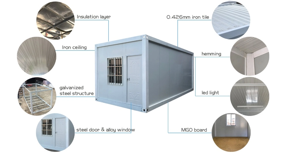 Portable Housing Unit Flatpack House Kitchen for Sale, Sandwich Panel Prefab Mobile Kitchen Container House