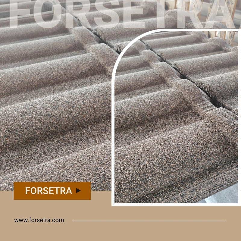 Acid-Resistant Color Coated Blue Stone Coated Metal Roof Tile