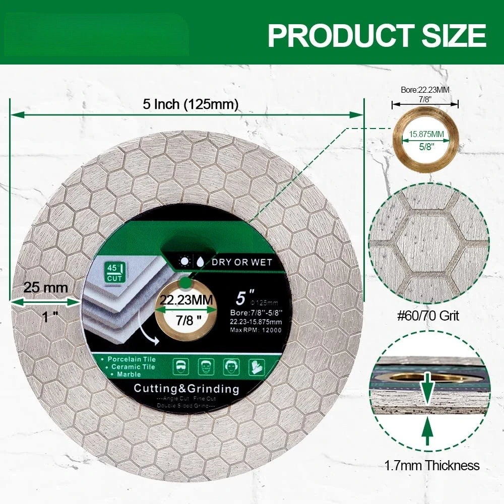 Diamond Saw Blade Hexagon Design for Cutting and Grinding Soccer Blade