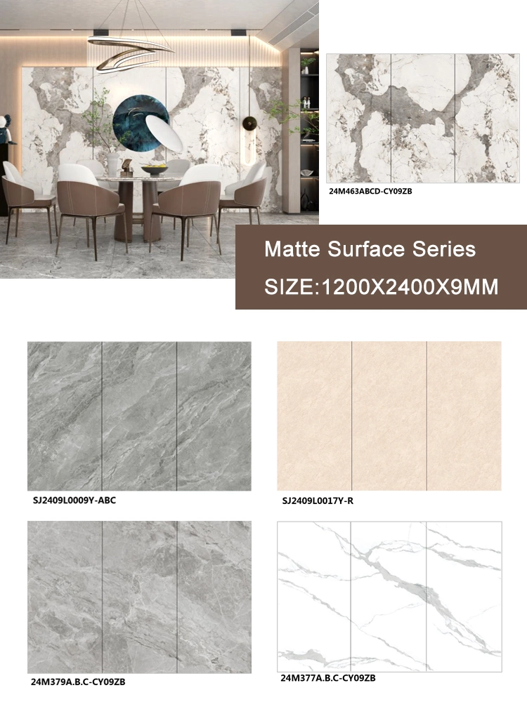 Luxury Office Home Stoneware Porcelain Slabs Wall Floor Tile Sintered Stone 1200*2400mm