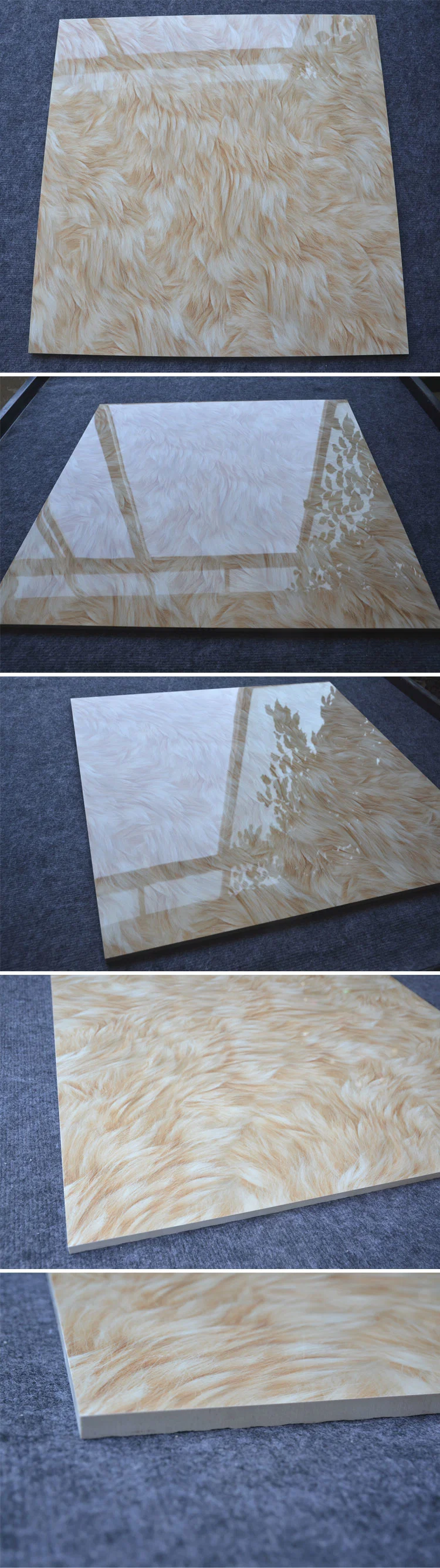 Modern Style Kitchen Square Printing Porcelain Clay Flooring Tile 600*600mm White Full Polished Porcelain Floor Tile