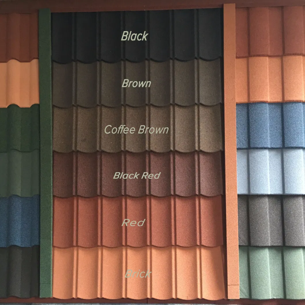 Roofing Materials Made in China Heat Resistant Top Construction Using Roof Tile Stone Coated Metal Roof Tiles