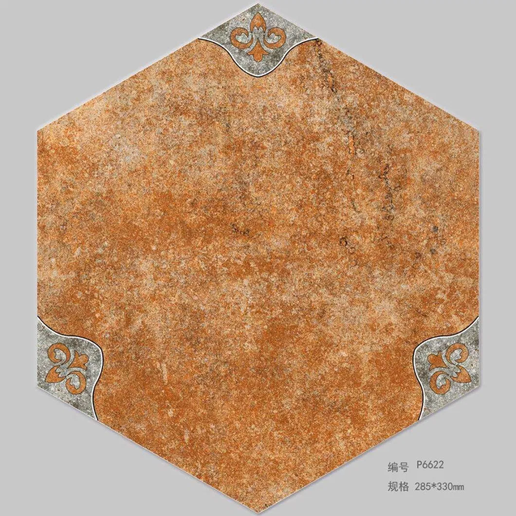 Art Ceramic Hexagonal Tiles for Bathroom Floor and Wall