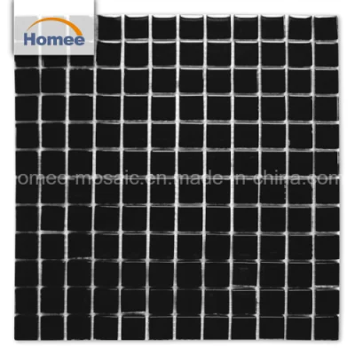 Внутреннее глянцевое декоративное настенное квадратное оформление Черный цветной стеклянный мозаик Плитка
