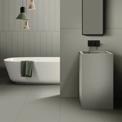 600X1200мм серого цвета с ванной комнатой на стене и полу плитка