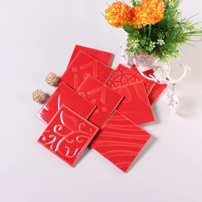 4X4-дюймовый 100x100 Красный декоративные керамические плитки на стене