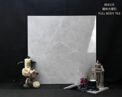 Серый дешевые пола в полной мере полированного стекла фарфора плитки в гостиной и Пола керамической плиткой на стене
