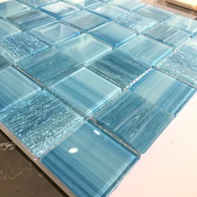 Арабеска мраморным 3D-рыба шкале синий мозаика плитка для бассейнов
