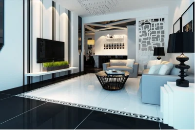 Дом Декор Super белого цвета Черный полированный пол Super фарфоровые миниатюры