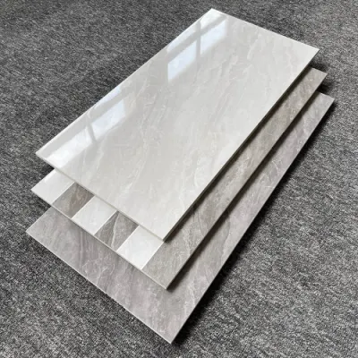 Современный дизайн серого цвета полированного стекла белые мраморные керамические плитки на стене ванной комнаты