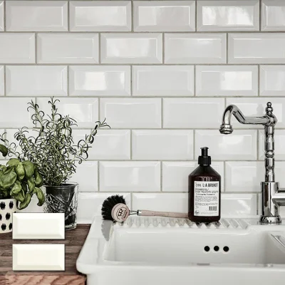 Super Black and White 3X6 дюймов Ванная Кухня со скошенным остеклением Керамическая плитка для подводных стен и напольная плитка