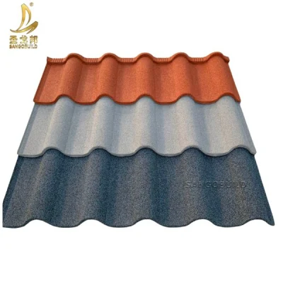  Кровельные материалы, изготовленные в Китае Теплостойкое верхнее строительство использование Плитка крыши с покрытием из камня металлические плитки на крыше