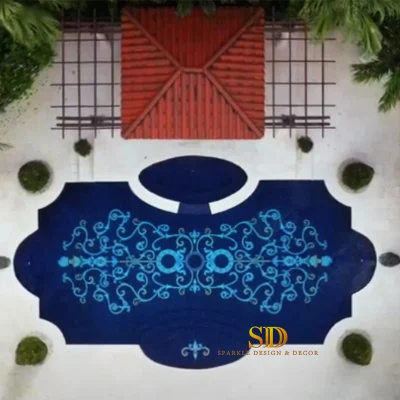 Королевский Люкс Customzied Бассейн дизайн темно-синий стеклянной мозаики фрески бассейн мозаика плитка для сада и дизайна