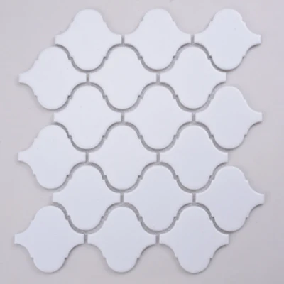 Высококачественные внутренние фасады Белый Цвет Кухня обратной формы фонарей Стеклокерамическая мозаичное плитка