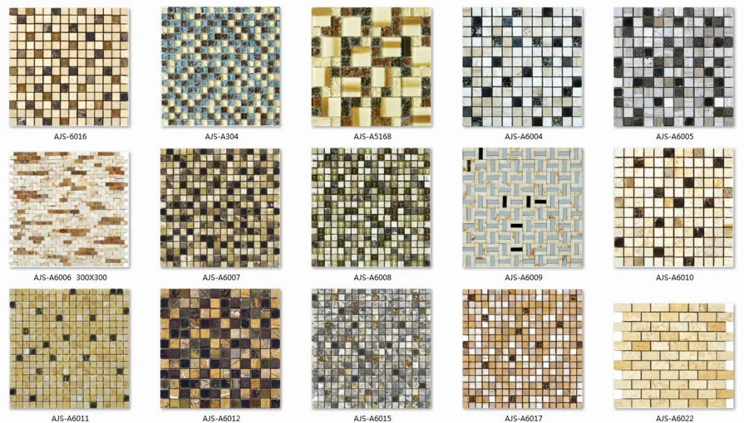 Hot Sell Bathroom Mosaic Ceramic Stone Look Interior Decorations Glass Mosaic Tile on Sale Stainless Walll and Floor Mosaic Porcelain Building Material Floor