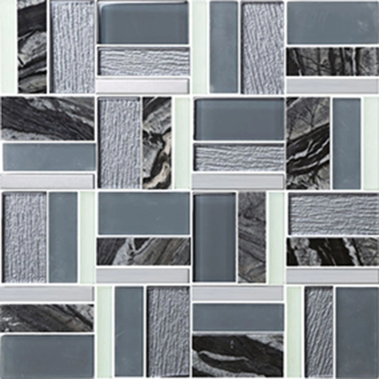 Foshan Factory Mix Color Square Glass Mosaic Kitchen Tile