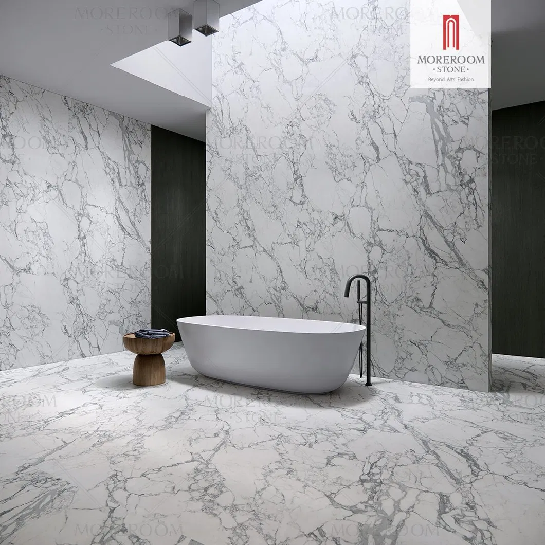 Basic Customization 12X24 Statuario White Marble Ceramic Bathroom Kitchen Floor Tiles Prices
