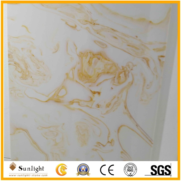 Cheap Pure White Artificial Marble Tiles for Floor and Wall