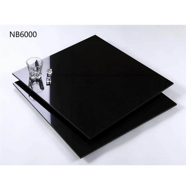 New Product Glazed Polished Tile Outdoor Porcelain Floor Wall Pure Super Black Body Polished Tiles Home Decor Kitchen Bathroom Living Room Building Material