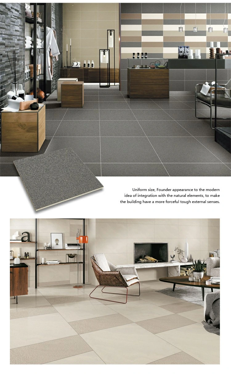 600 X 600 mm Garden Passageway Gray Sandstone Look Floor Tile Non Slip Concrete Outdoor Floor Porcelain Tile