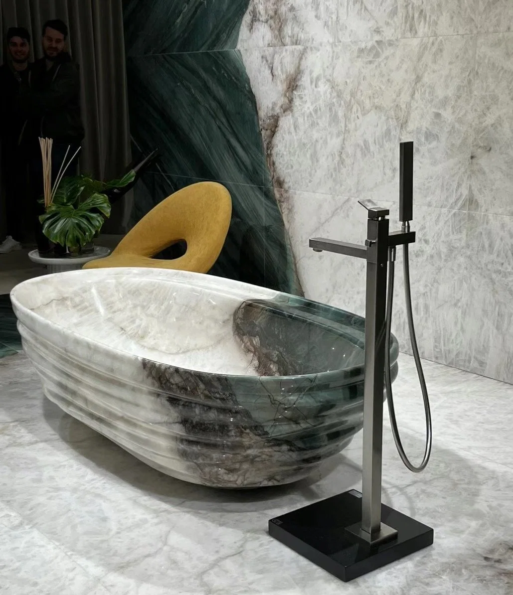 G654 Grey Stone Bathtub Shower Tub Surround for Bathroom