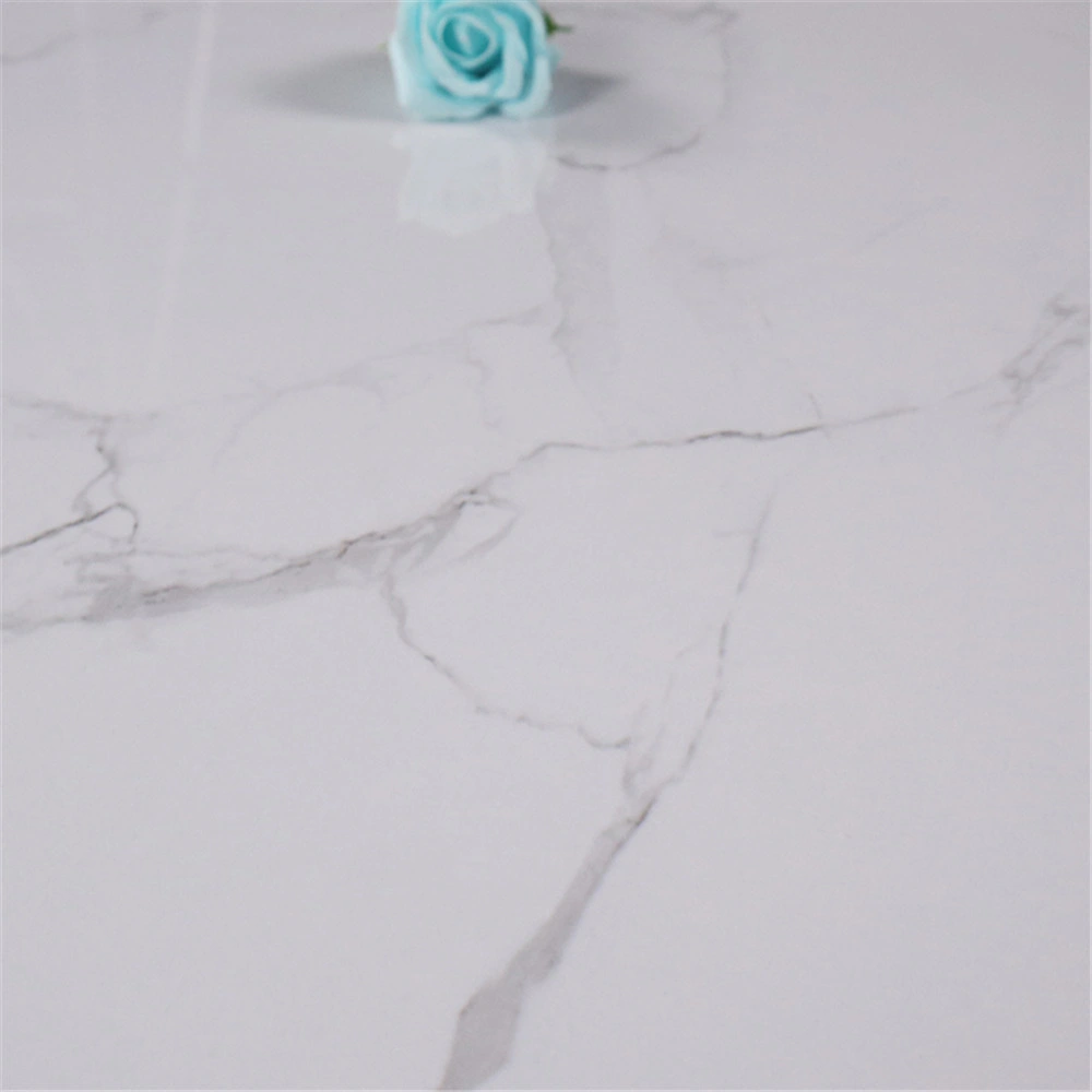 Glazed Polished Thick Floor Porcelain Pure White Marble Tile