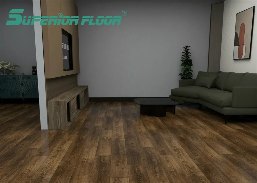100% Waterproof &amp; Environmental Protected Spc PVC Vinyl Floor Tile for Basements, Home