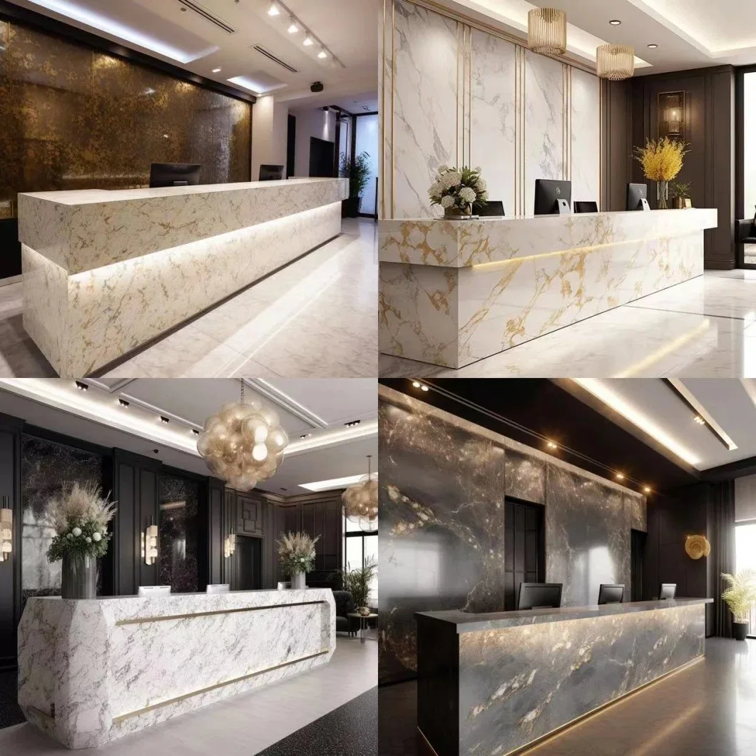Silk Road Villa/Home/Commercial Floor Tiles Black Marble Effect Gold Tiles