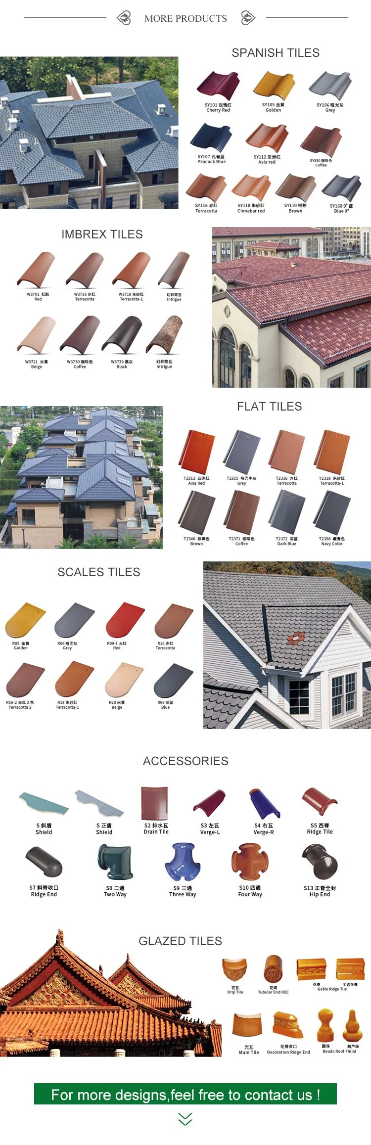 Outdoor Wall Decorative Coated Clay Colorful Roof Tiles