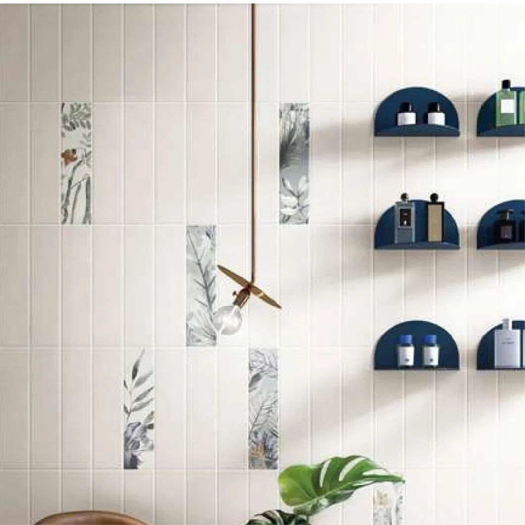 New Bathroom Shower Kitchen Backsplash High Matte Glazed White Small 75X300mm Subway 1X4 Square Handmade Ceramic Wall Tiles