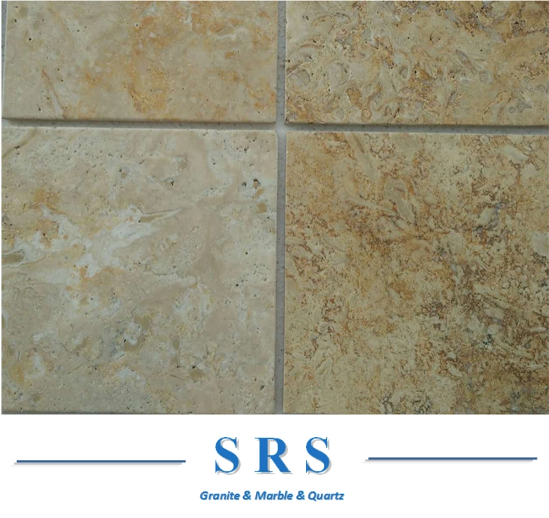 Natural Honed French Cut Beige Travertine Tiles for Kitchen/Bathroom/Livingroom/Swimming Pool/ Floor