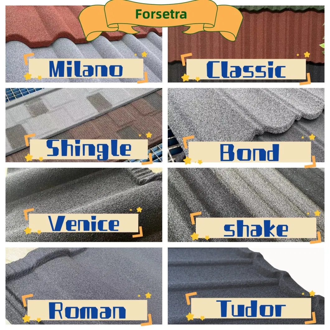 Cheap Promotion Chinese Houses Waterproofing Building Materials Construction Material Aluminum Zinc Roman Stone Coated Metal Roofing Tile Roof Tiles